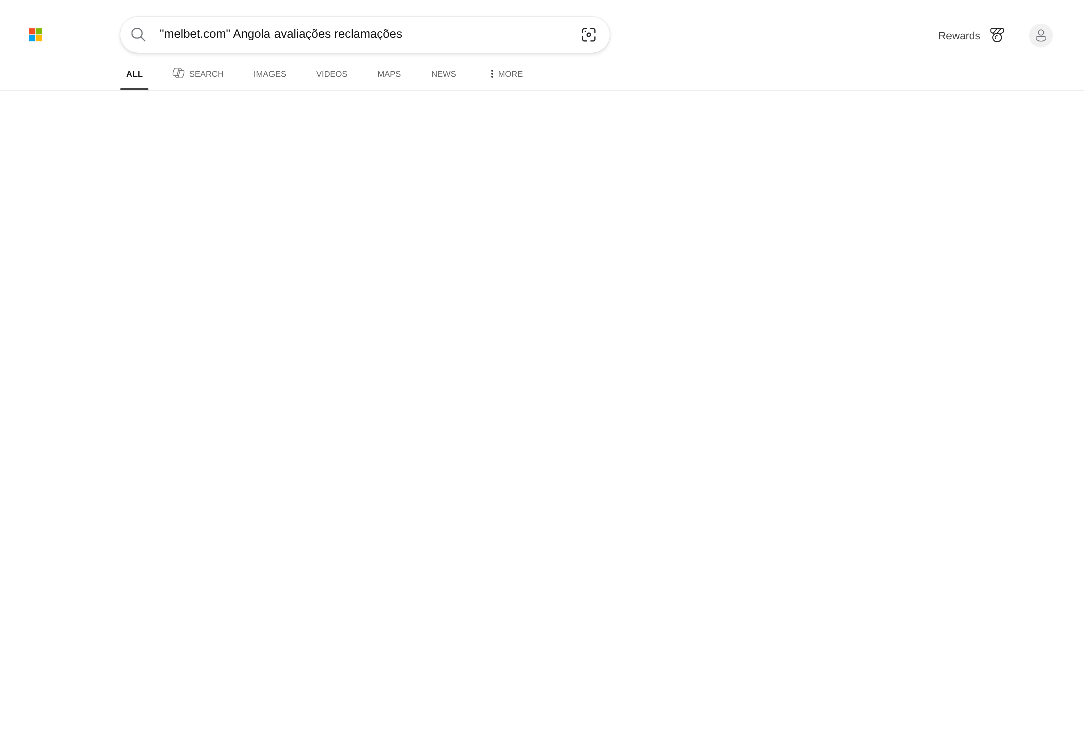 Captura de resultados de pesquisa sobre MelBet e Angola